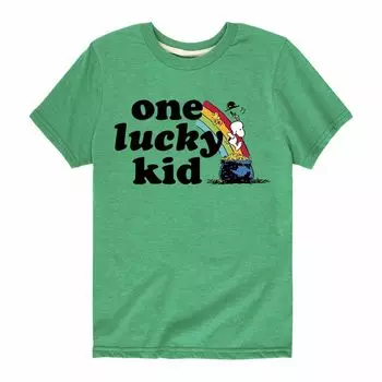 Футболка Peanuts One Lucky Kid для мальчиков 8–20 лет с радужным рисунком Licensed Character