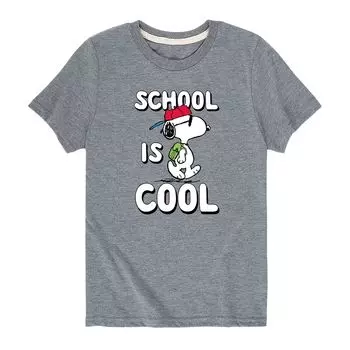 Футболка Peanuts School Is Cool для мальчиков 8–20 лет с графическим рисунком Licensed Character, серый