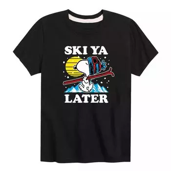 Футболка Peanuts Ski Ya Later для мальчиков 8–20 лет Licensed Character, черный