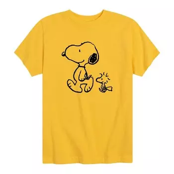Футболка Peanuts Snoopy для мальчиков 8–20 лет с рисунком Woodstock Licensed Character, желтый