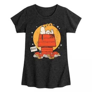 Футболка «Peanuts Snoopy Halloween Dog House» для девочек 7–16 лет Licensed Character, цвет Heather Black