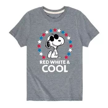 Футболка Peanuts Snoopy «Red White And Cool» для мальчиков 8–20 лет Licensed Character, серый