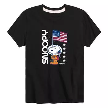 Футболка Peanuts Snoopy с рисунком флага 1969 года для мальчиков 8–20 лет Licensed Character