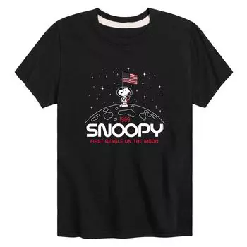 Футболка Peanuts Snoopy с рисунком Луны и флагом для мальчиков 8–20 лет Licensed Character