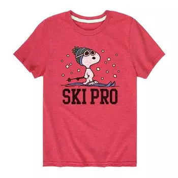 Футболка Peanuts Snoopy Ski Pro для мальчиков 8–20 лет Licensed Character, красный