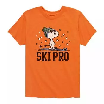 Футболка Peanuts Snoopy Ski Pro для мальчиков 8–20 лет Licensed Character, оранжевый