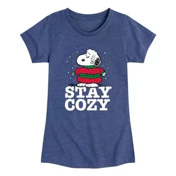 Футболка Peanuts Snoopy Stay Cozy для девочек 7–16 лет с рисунком Licensed Character