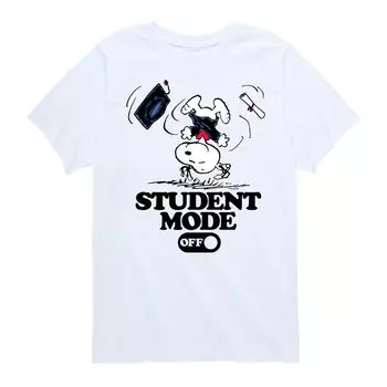 Футболка Peanuts Snoopy Student Mode Off с рисунком для мальчиков 8–20 лет Licensed Character, белый