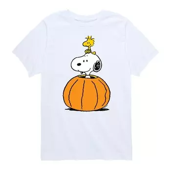 Футболка Peanuts Snoopy Woodstock с рисунком тыквы для мальчиков 8–20 лет Licensed Character, белый