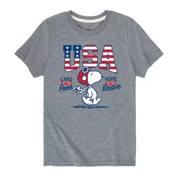 Футболка Peanuts USA Snoopy Brave для мальчиков 8–20 лет Licensed Character