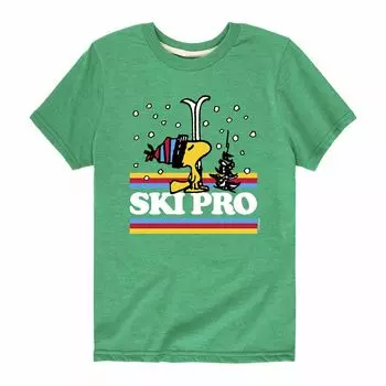 Футболка Peanuts Winter Ski Pro для мальчиков 8–20 лет с графическим рисунком Licensed Character