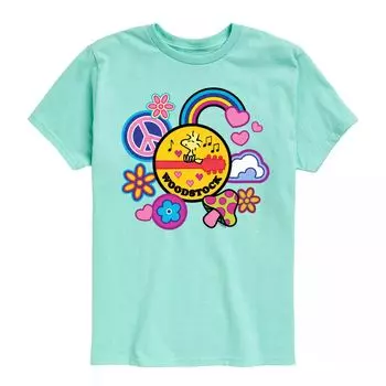 Футболка Peanuts Woodstock Peace для мальчиков 8–20 лет с рисунком Licensed Character, синий