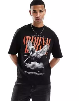 Футболка Pegasus черно-красная в черно-красном цвете Criminal Damage