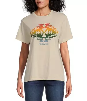 Футболка Pendleton Highland Peak с круглым вырезом и короткими рукавами, бежевый