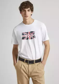 Футболка Pepe Jeans "CLAG" с большим логотипом, белый