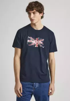 Футболка Pepe Jeans "CLAG" с большим логотипом, синий