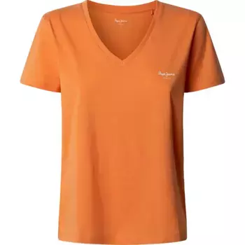 Футболка Pepe Jeans Macy short sleeve v neck, оранжевый
