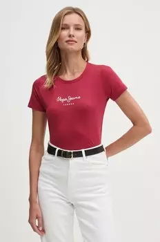 Футболка Pepe Jeans NEW VIRGINIA SS N, гранатовый