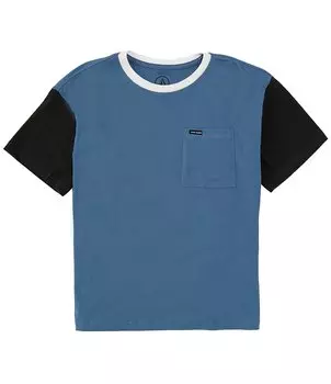 Футболка-переросшая с короткими рукавами Volcom Big Boys 8-20, синий