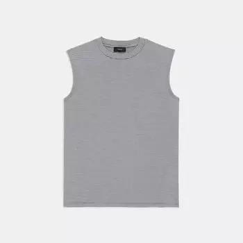 Футболка Perfect Cut-Off из хлопкового джерси в полоску Theory