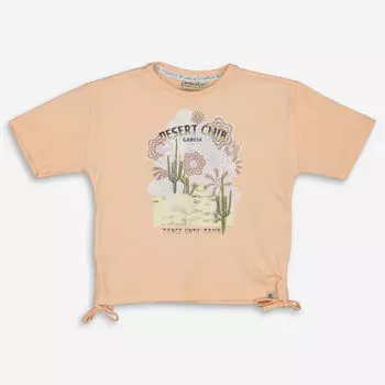 Футболка персикового цвета с кулиской по бокам Garcia