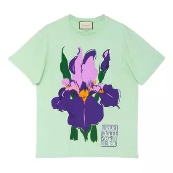 Футболка personalized printed cotton for green Gucci, зеленый