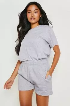 Футболка petite dsgn studio короткий спортивный костюм Boohoo, серый