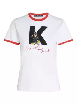 Футболка Petite из коллаборации с Disney KARL LAGERFELD, белый
