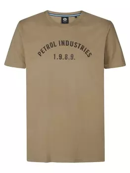 Футболка Petrol Industries T-Shirt mit Logo Baranof, коричневый