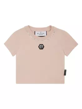 Футболка Philipp Plein с аппликацией логотипа, розовый