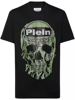 Футболка Philipp Plein SS со стразами и черепом, черный
