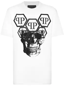 Футболка Philipp Plein SS Stones Skull, белый