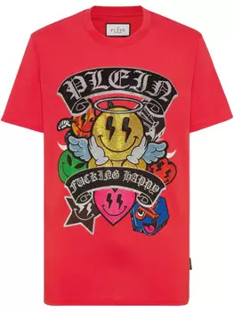 Футболка Philipp Plein SS Strass Smile, белый