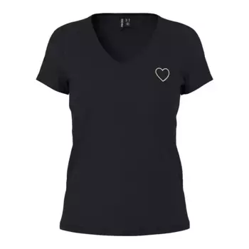 Футболка Pieces New Billy short sleeve v neck, черный