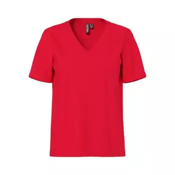 Футболка Pieces Ria short sleeve v neck, красный