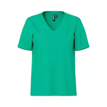 Футболка Pieces Ria short sleeve v neck, зеленый