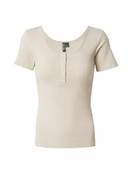 Футболка PIECES Shirt PCKitte, бежевый