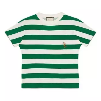 Футболка piggy sticker striped short sleeve for men green Gucci, зеленый
