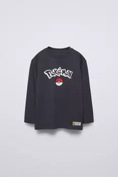 Футболка pikachu pokmon ZARA, синий/серый