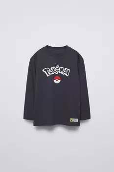 Футболка pikachu pokmon ZARA, синий/серый