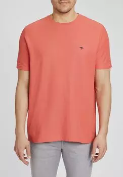 Футболка пике, круглый вырез, однотонная, мужская FYNCH-HATTON, цвет Flamingo