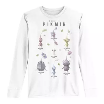 Футболка Pikmin A Guide To Pikmin с длинными рукавами и рисунком для мальчиков 8–20 лет Licensed Character