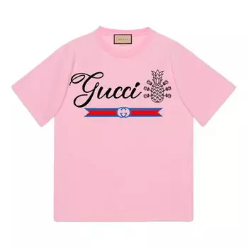 Футболка pineapple cotton t-shirt 'pink' Gucci, розовый
