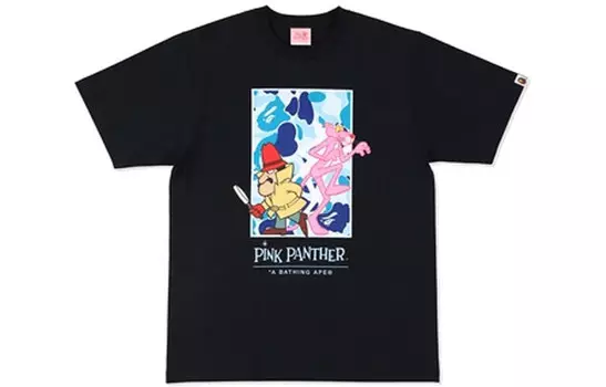 Футболка Pink Panther X BAPE X Pink Panther для мужчин A Bathing Ape, черный