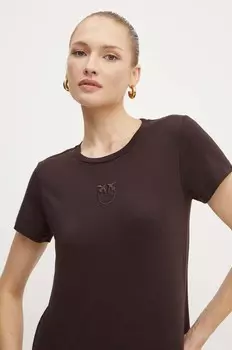 Футболка Pinko из хлопка, коричневый