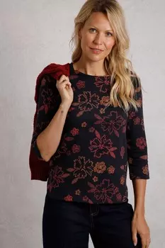 Футболка Pinto из органического джерси с принтом Weird Fish, синий