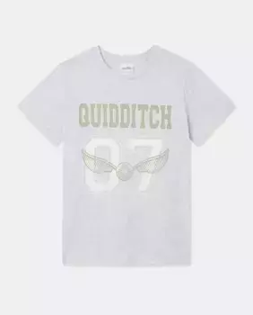 Футболка пижамная для мальчиков с изображением Гарри Поттера и квиддича Cotton Juice, серый