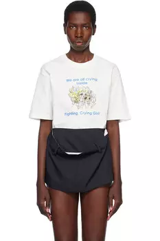 Футболка "Плачущая девочка" Pushbutton, белый