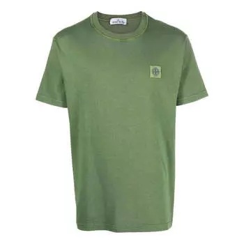 Футболка plain logo t-shirt 'olive' Stone Island, зеленый