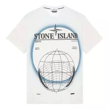 Футболка plain logo t-shirt 'white' Stone Island, белый